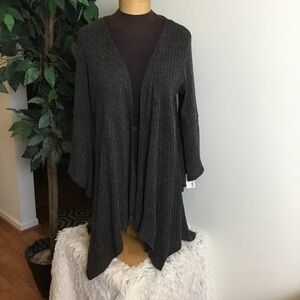 Relativity XL gray cardigan w/3/4 bell sleeve